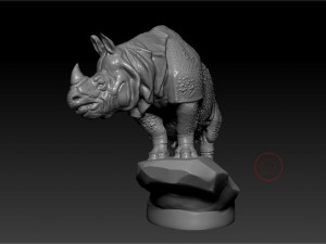 rhino figurine on the hood of car 3d print model Model do druku 3D