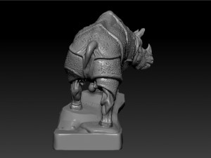 rhino figurine on the hood of car 3d print model Model do druku 3D