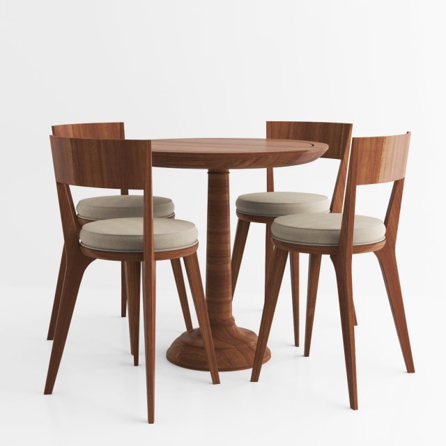 id sn classic chair and table 3D Model .c4d .max .obj .3ds .fbx .stl .blend 