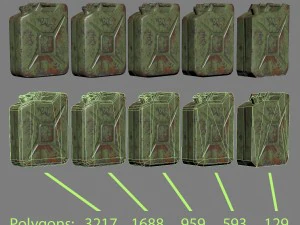 3d jerrycan set 3D Model