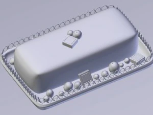 cake with berries chocolate 3D Model