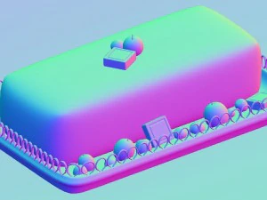 cake with berries chocolate 3D Model