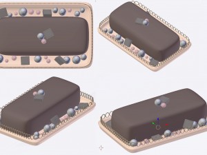 cake with berries chocolate Modelo 3D