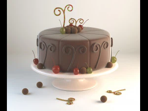 bolo de chocolate Modelo 3D