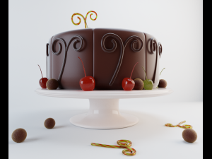 chocolate cake 3D-Modell