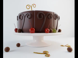 Schokoladenkuchen 3D Modell