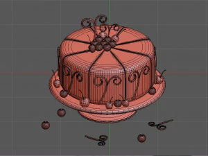 Schokoladenkuchen 3D Modell