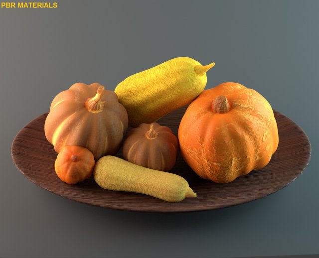 pumpkins and squashes 3D Model .c4d .max .obj .3ds .fbx .stl .blend 