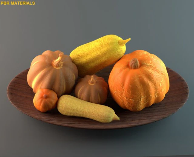 pumpkins and squashes 3D Model .c4d .max .obj .3ds .fbx .stl .blend