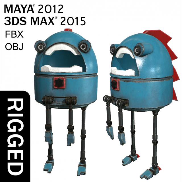 silly robot 3D 模型 .c4d .max .obj .3ds .fbx .stl .blend 
