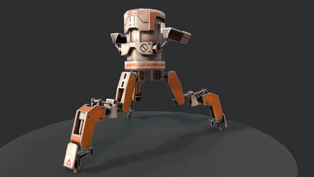 three legged mech robot vr - ar - low-poly 3d model 3D Model .c4d .max .obj .3ds .fbx .stl .blend 