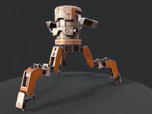 three legged mech robot vr - ar - low-poly 3d model 3D Model