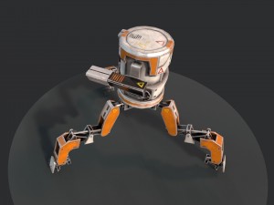 three legged mech robot vr - ar - low-poly 3d model 3D 모델