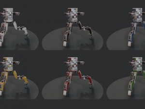 three legged mech robot vr - ar - low-poly 3d model 3D 모델