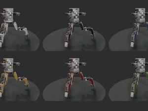 three legged mech robot vr - ar - low-poly 3d model 3D Model
