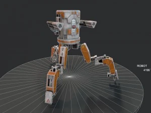 three legged mech robot vr - ar - low-poly 3d model 3D Model