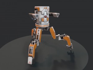 three legged mech robot vr - ar - low-poly 3d model 3D Model