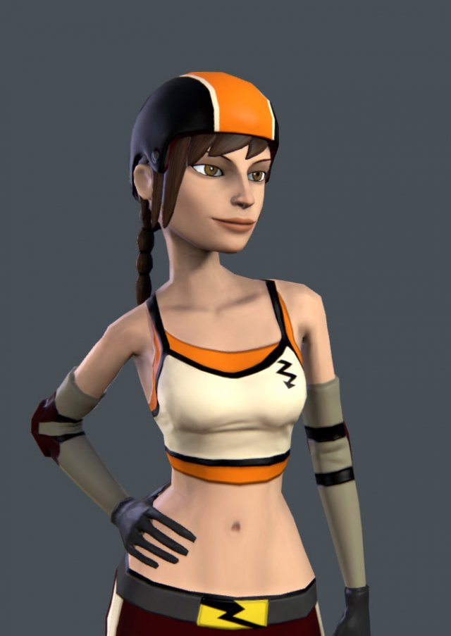 cartoon roller girl Modello 3D .c4d .max .obj .3ds .fbx .stl .blend