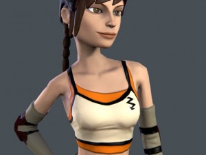 cartoon roller girl Modello 3D