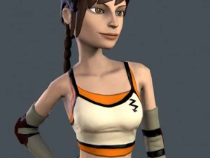 ragazza con i rulli dei cartoni animati Modello 3D