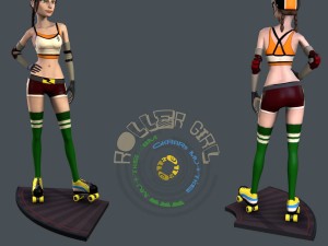 cartoon roller girl Modello 3D
