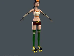 cartoon roller girl 3D Model