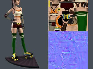 cartoon roller girl 3D Model