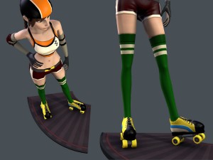 cartoon roller girl Modello 3D