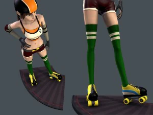 cartoon roller girl 3D Model