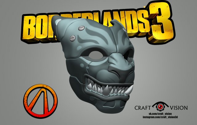 Amara Tiger Mask 3D 프린트 모델 .c4d .max .obj .3ds .fbx .stl .blend
