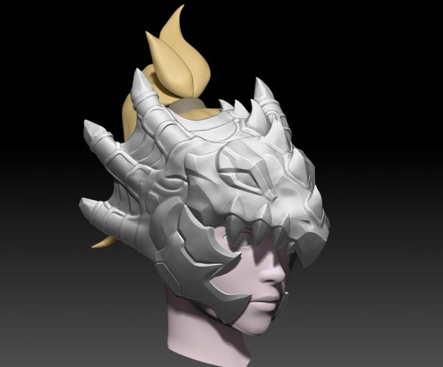 Mercy Dragoon Helmet 3D Print Model .c4d .max .obj .3ds .fbx .stl .blend 