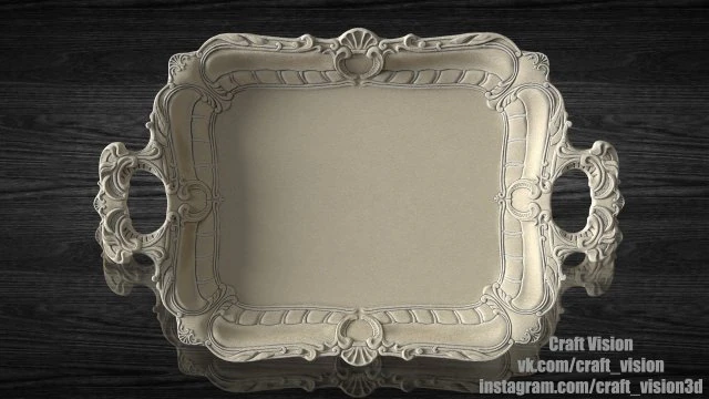Tray with molding 3D Print Model .c4d .max .obj .3ds .fbx .stl .blend 