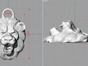 pendant lion stl 3d model 3D Print Model