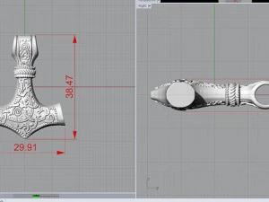 thor hammer stl 3d print model 3D Print Model