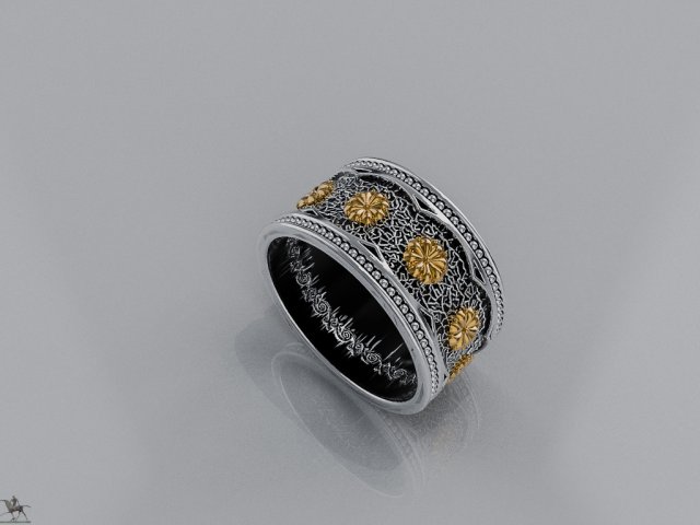 gothic ring 3d print model 3D Model .c4d .max .obj .3ds .fbx .stl .blend 