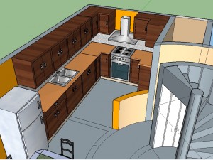 home desing townhouse ground floor include facade and internal furnitures 3D Model