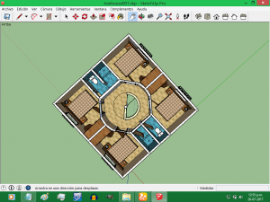 home desing townhouse upper floor include facade and internal furnitures 3D Model