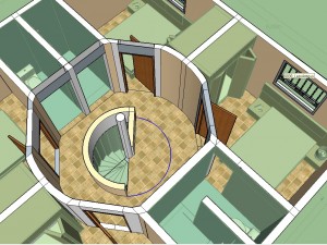 home desing townhouse upper floor include facade and internal furnitures 3D Model
