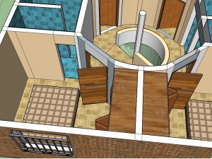 home desing townhouse upper floor include facade and internal furnitures 3D Model