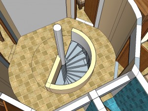home desing townhouse upper floor include facade and internal furnitures 3D Model