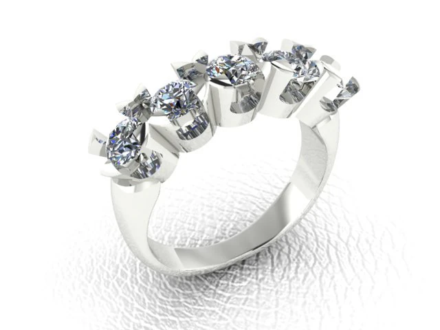 ring with 5 diamond 3D Model .c4d .max .obj .3ds .fbx .stl .blend 