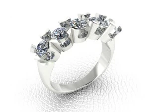 ring with 5 diamond 3D Model