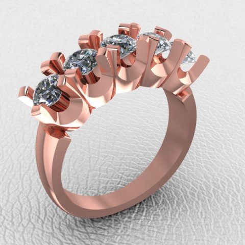 ring 5 diamond 4mm 3D Print Model .c4d .max .obj .3ds .fbx .stl .blend 