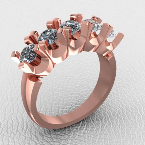Ring 5 Diamant 4mm 3D Druckmodell .c4d .max .obj .3ds .fbx .stl .blend 