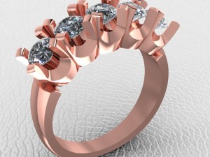 ring 5 diamond 4mm 3D 打印模型