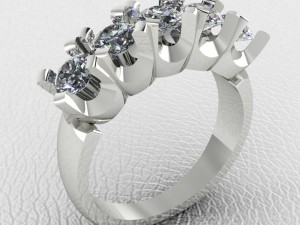 ring 5 diamond 4mm 3D Print Model