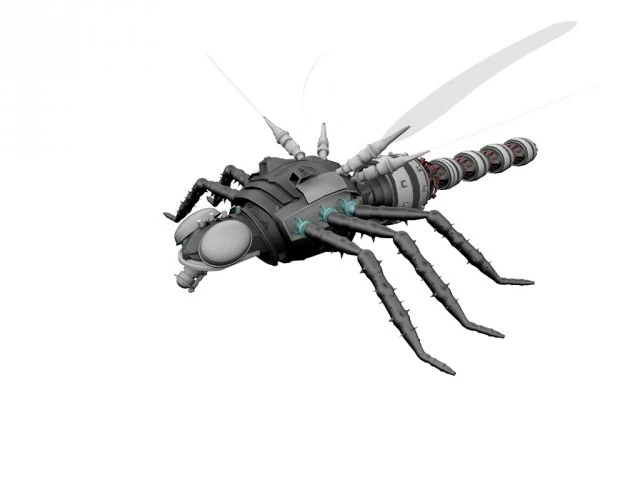 dragon fly robot 3D Model .c4d .max .obj .3ds .fbx .stl .blend 
