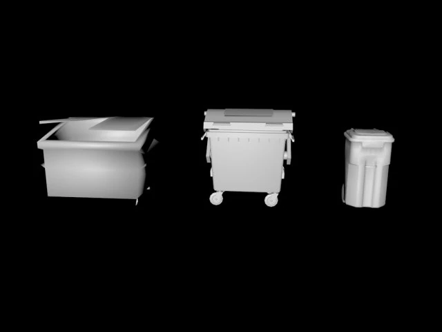 trash bins 3D Model .c4d .max .obj .3ds .fbx .stl .blend 