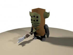 中世纪棕色迷你 3D 模型