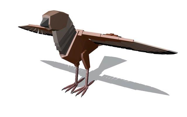 boxy bird 3D Модель .c4d .max .obj .3ds .fbx .stl .blend 